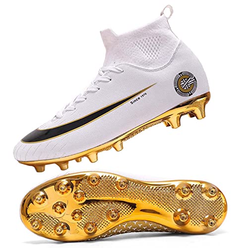 HESBITEUL Fußballschuhe Herren Anti-Rutsch-Spikes Fußballschuhe Professionelle Spikes Fußballspiel Schuhe Jungen Fußballschuhe Schnürsenkel Training Sportschuhe von HESBITEUL