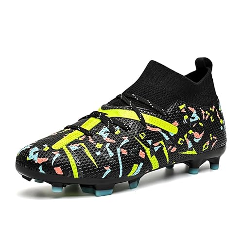 HESBITEUL Fußballschuhe Herren Anti-Rutsch-Spikes Fußballschuhe: Professionelle Spikes Fußballspiel Schuhe Jungen Fußballschuhe Schnürsenkel Training Sportschuhe von HESBITEUL