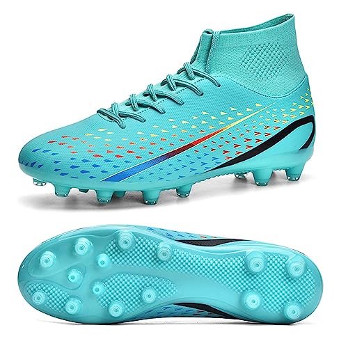 HESBITEUL Fußballschuhe Herren High Top Spikes Cleats Jugendliche Trainingsschuhe Professionelle Outdoor Fußballschuhe Männer Football Schuhe Unisex von HESBITEUL