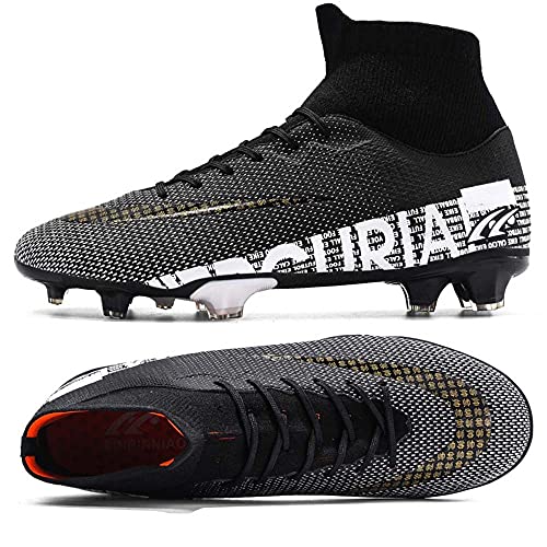 HESBITEUL Herren Fußball Stiefel High Top Spikes Microfaser Cleats Beruf Athletics Fussballschuhe Trainingsschuhe Unisex Teenager Erwachsene Outdoor Sport Football Turnschuhe von HESBITEUL