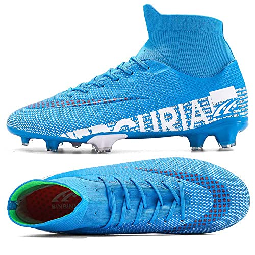 HESBITEUL Herren Fußball Stiefel High Top Spikes Microfaser Cleats Beruf Athletics Fussballschuhe Trainingsschuhe Unisex Teenager Erwachsene Outdoor Sport Football Turnschuhe von HESBITEUL