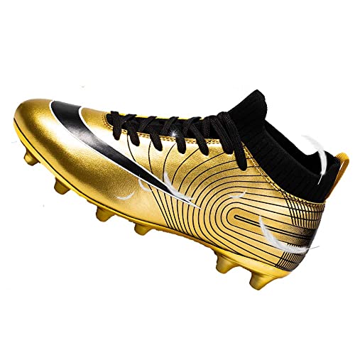 HESBITEUL Herren Fussballschuhe Kinder High Top Stollen Cleats Fußballschuhe Professionelle Athletics Trainingsschuhe Unisex Outdoor Sport Football Schuhe von HESBITEUL