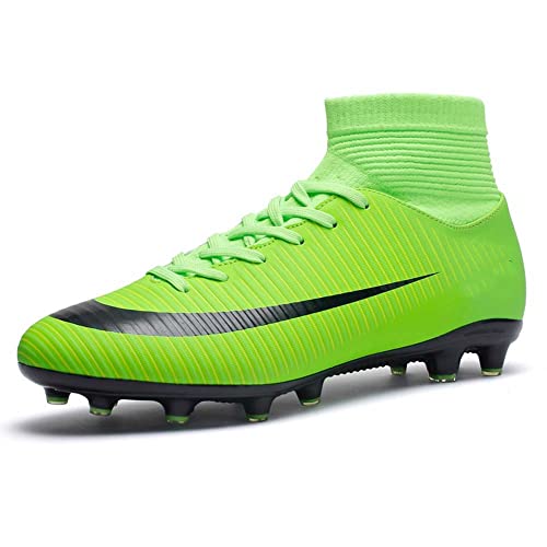 HESBITEUL Herren Jungen Fußballschuhe Jugendliche High Top Spikes Cleats Beruf Athletics Fussballschuhe Trainingsschuhe Unisex Teenager Erwachsene Outdoor Sport Football Turnschuhe EU 35-45 von HESBITEUL