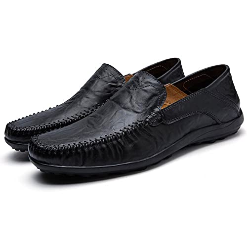 HESBITEUL Herren Loafers Mokassins Leder Leichte rutschfeste Fahrschuhe Mit Flachem Boden Slipper Penny Schuhe Herren Mokassins aus Leder von HESBITEUL