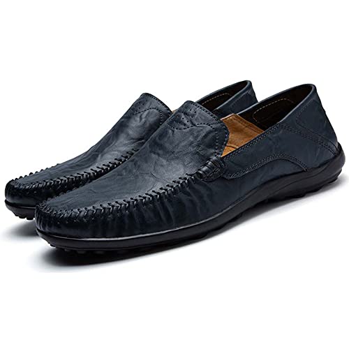 HESBITEUL Herren Loafers Mokassins Leder Leichte rutschfeste Fahrschuhe Mit Flachem Boden Slipper Penny Schuhe Herren Mokassins aus Leder von HESBITEUL