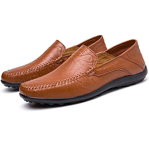 HESBITEUL Herren Loafers Mokassins Leder Leichte rutschfeste Fahrschuhe Mit Flachem Boden Slipper Penny Schuhe Herren Mokassins aus Leder von HESBITEUL