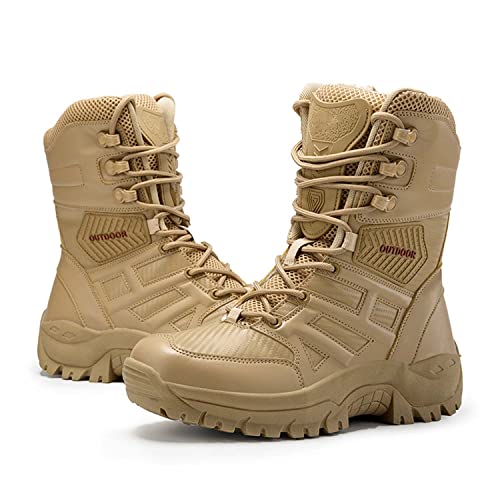Herren Militär Einsatzstiefel Security Tactical Boot Zipper Stiefel Kampfstiefel Springerstiefel Schuhe Militärstiefel Army Combat Boots Trekkingschuhe Wanderschuhe von HESBITEUL