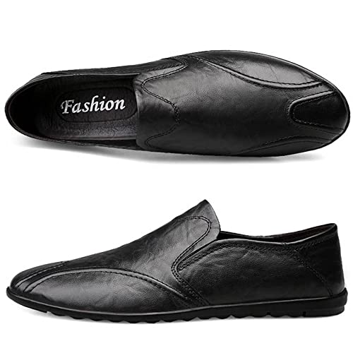 HESBITEUL Leicht Mokassins Herren Slipper Leder Slip On Loafer Weich Flache Hausschuhe Fahrschuhe Sommer Schuhe für Herren Fahren Freizeit von HESBITEUL