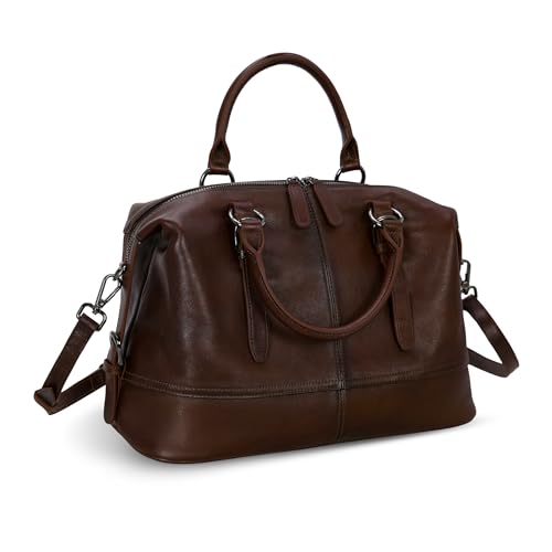 HEHSE Leder Schultertasche Damen Geldbörsen und Handtaschen Tote Taschen Designer Vintage Satchel Geldbörse Top Griff Tasche für Reisen, Kaffee neu, (L)13.06in * (H)10.14in * (W) 5.65in von HESHE