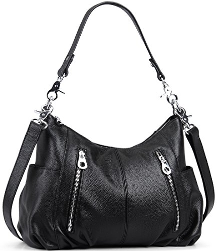 HESHE Damen leder-schulter-handtaschen umhängetasche hobo totes top griff tasche satchel und geldbeutel Schwarz （L） 11.81" x（H 9.45" x(W) 3.93” in von HESHE