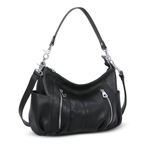 HESHE Damen leder-schulter-handtaschen umhängetasche hobo totes top griff tasche satchel und geldbeutel Schwarz （L） 11.81" x（H 9.45" x(W) 3.93” in von HESHE