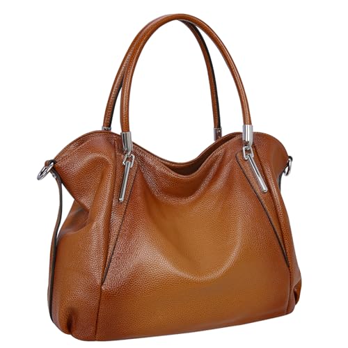 HESHE Ledertaschen für Damen, Hobo Crossbody-Taschen, Umhängetasche, Umhängetasche, Arbeitstasche, Tote Bags, Acetos-Lichtee-Modell, (L) 12,99 x (H) 10,62 x (B) 4,33 Zoll, Modell Sauerampfer-Flechten, von HESHE