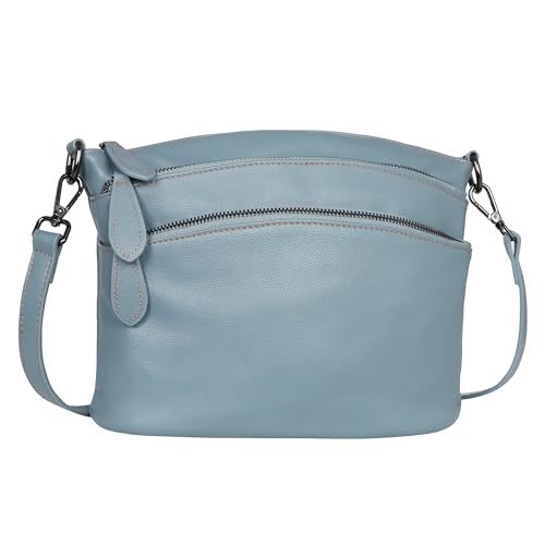 HESHE Leder-Geldbörsen für Damen, kleine Crossbody-Geldbörse, Umhängetaschen, Handtaschen, Designer-Hobo-Taschen, Blau von HESHE