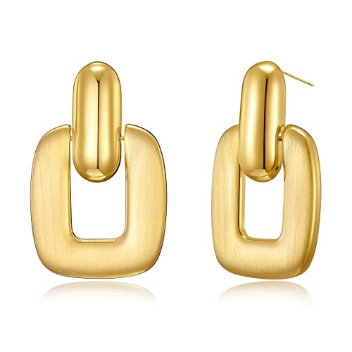 Goldfarbene Creolen für Frauen und Mädchen Statement Retro Ohrringe mehrere Stile Schmuck für Geburtstagsparty Gold Statement Vintage Geometric Stud Earrings for Women and Girls Gifts von HESSAWELL