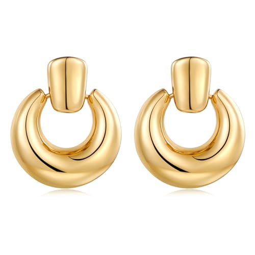 HESSAWELL Gold Dangle Ohrringe für Frauen Statement Chunky Gold Drop Ohrringe Türklopfen Form Dangling Ohrringe für Frauen Party Unkrautbekämpfung Schmuck Gold Statement Vintage Stud Earrings HESSAWELL Gold Dangle Ohrringe für Frauen Statement Chunky Gold Drop Ohrringe Türklopfen Form Dangling Ohrringe für Frauen Party Unkrautbekämpfung Schmuck Gold Statement Vintage Stud Earrings von HESSAWELL