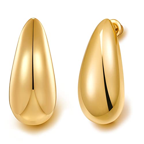 HESSAWELL Gold Drop Ohrringe für Frauen Gold Chunky poliert Huggie Teardrop Ohrring Modeschmuck Ohrring Thick C Shaped Brushed für Geburtstag Party Geschenk HESSAWELL Gold Drop Ohrringe für Frauen Gold Chunky poliert Huggie Teardrop Ohrring Modeschmuck Ohrring Thick C Shaped Brushed für Geburtstag Party Geschenk von HESSAWELL