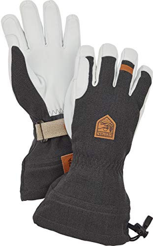 Hestra Gloves Herren Army Leather Patrol Gauntlet 5 Finger HandschuheSchwarz/Grau 8 von HESTRA