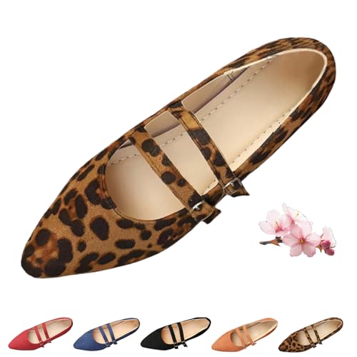 Dritnow Schuhe Mary Janes für Damen, Wildleder, elegant, spitzer Zehenbereich, Slipper, Mary Jane, bequem, weiche Sohle, Ballerinas, elegante Schuhe, braun, 44 EU Dritnow Schuhe Mary Janes für Damen, Wildleder, elegant, spitzer Zehenbereich, Slipper, Mary Jane, bequem, weiche Sohle, Ballerinas, elegante Schuhe, braun, 44 EU von HESYSUAN