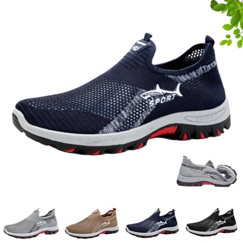 Jarv Kühlender Komfort-Sneaker, Atlacoast-Schuhe für Herren, Sommer, atmungsaktiv, Netz-Sneaker, Slipper, leicht, Walking-Mesh-Schuhe für Herren, blau, 44 EU Jarv Kühlender Komfort-Sneaker, Atlacoast-Schuhe für Herren, Sommer, atmungsaktiv, Netz-Sneaker, Slipper, leicht, Walking-Mesh-Schuhe für Herren, blau, 44 EU von HESYSUAN