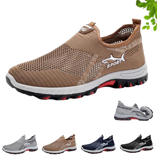 Jarv Kühlender Komfort-Sneaker, Atlacoast-Schuhe für Herren, Sommer, atmungsaktiv, Netz-Sneaker, Slipper, leicht, Walking-Mesh-Schuhe für Herren, khaki, 44 EU Jarv Kühlender Komfort-Sneaker, Atlacoast-Schuhe für Herren, Sommer, atmungsaktiv, Netz-Sneaker, Slipper, leicht, Walking-Mesh-Schuhe für Herren, khaki, 44 EU von HESYSUAN