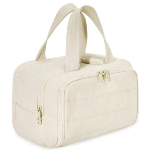 Maison Ginza Cloud-Tragetasche, konische Kulturbeutel, große Make-up-Tasche, Organizer, Reise-Kulturbeutel, Schlafsaal, Essentials für Mädchen, beige, Aufbewahrungstasche aus Filz mit von HESYSUAN