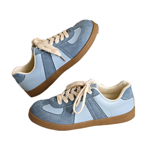 Stilvolle runde Zehenpartie rutschfeste Freizeitschuhe für Damen, klobige Plattform, Fußgewölbeunterstützung, Sneakers, leichte Tennis-Walking-Schuhe, blau, 46 EU Stilvolle runde Zehenpartie rutschfeste Freizeitschuhe für Damen, klobige Plattform, Fußgewölbeunterstützung, Sneakers, leichte Tennis-Walking-Schuhe, blau, 46 EU von HESYSUAN