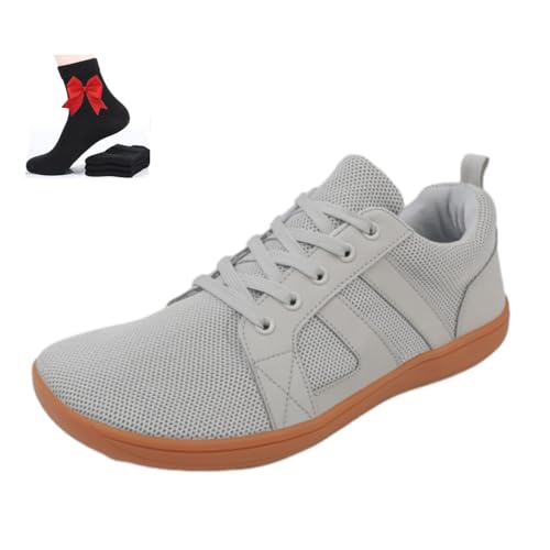 Weite Herren-Sneaker, leicht, atmungsaktiv, bequem, breite Zehen, Herren-Fitnessschuhe, Freizeitschuhe, grau, 40./ von HESYSUAN