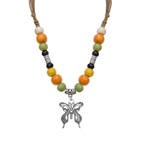 HETICA Bohemian-Schmetterling-Halskette für Damen, buntes Perlen-Design, verstellbare Schiebeschnur, modische Halskette, Geschenk HETICA Bohemian-Schmetterling-Halskette für Damen, buntes Perlen-Design, verstellbare Schiebeschnur, modische Halskette, Geschenk von HETICA