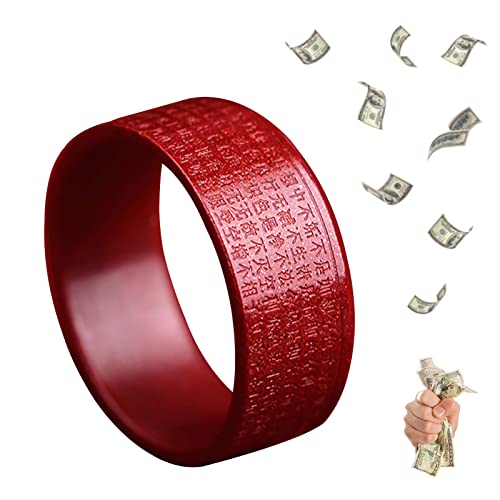 HETICA Cinnabar Feng Shui Ring für Männer und Frauen, Anziehung von Reichtum und Glück, Geldamulett, Muttertagsgeschenke, US 8, Zinnoberfarben, Kein Edelstein von HETICA