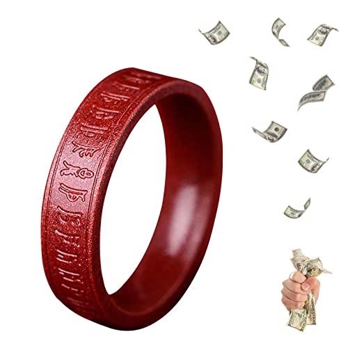 HETICA Feng Shui Cinnabar Ring, Lucky Wealth Buddhis Amulett Band Ring für Männer Frauen, FengShui Glücksring Geld Amulett Glücksringe, die Glück bringen Muttertagsgeschenke, US 9, Cinnabar, Kein von HETICA