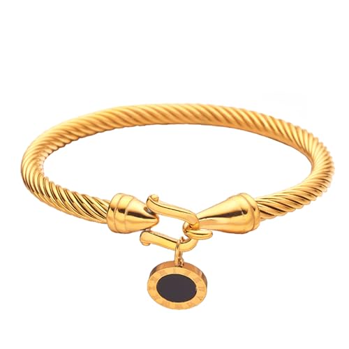 HETICA Gedrehter Armreif, römische Zahlen-Serie, glänzendes Armband mit römischen Ziffern, modisches Armband für Damen und Herren, leichter Alltagsschmuck, Medium, Edelstahl, Kein Edelstein HETICA Gedrehter Armreif, römische Zahlen-Serie, glänzendes Armband mit römischen Ziffern, modisches Armband für Damen und Herren, leichter Alltagsschmuck, Medium, Edelstahl, Kein Edelstein von HETICA