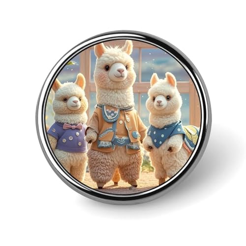 Alpacas Together Rundes Abzeichen für Männer und Frauen, langlebige und stilvolle Anstecknadeln, leichte Metallabzeichen für Hemden, Jacken, Hüte Alpacas Together Rundes Abzeichen für Männer und Frauen, langlebige und stilvolle Anstecknadeln, leichte Metallabzeichen für Hemden, Jacken, Hüte von HETVBNS
