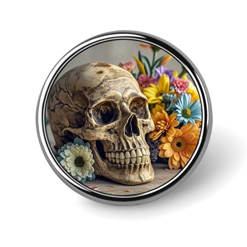 Ancient Skull And Flowers Round Badge for Men Women, Durable & Stylish Revers Pins, Lightweight Metal Badges for Shirts, Jackets, Hats Ancient Skull And Flowers Round Badge for Men Women, Durable & Stylish Revers Pins, Lightweight Metal Badges for Shirts, Jackets, Hats von HETVBNS