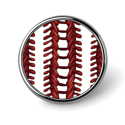Baseball-Softball-Schnürsenkel, rundes Abzeichen für Männer und Frauen, langlebige und stilvolle Anstecknadeln, leichte Metallabzeichen für Hemden, Jacken, Hüte von HETVBNS