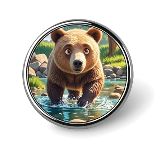 Bear Crossing The River Cartoon Round Badge for Men Women, Durable & Stylish Lapel Pins, Lightweight Metal Badges for Shirts, Jackets, Hats Bear Crossing The River Cartoon Round Badge for Men Women, Durable & Stylish Lapel Pins, Lightweight Metal Badges for Shirts, Jackets, Hats von HETVBNS