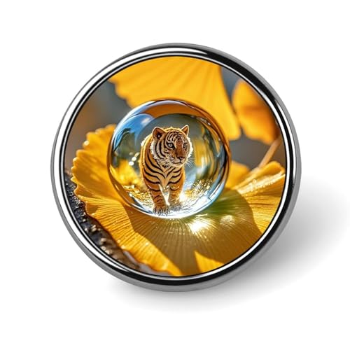 Crystal Tiger Round Badge for Men Women, Durable & Stylish Lapel Pins, Lightweight Metal Badges for Shirts, Jackets, Hats von HETVBNS