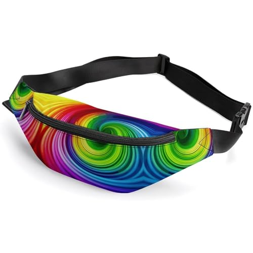 Gürteltasche mit Reißverschluss für Herren und Damen, modische Hüfttasche, stilvolle Umhängetasche mit verstellbarem Riemen, Regenbogenspirale, Reise-Brusttaschen, Gürteltaschen für Laufen, Wandern von HETVBNS