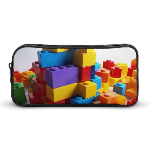 HETVBNS Bunte Baustein-Federmäppchen, großes Fassungsvermögen, Reißverschluss-Tasche, langlebige Stiftebox, Organizer, tragbare kleine Kosmetiktasche für Büro, Reisen HETVBNS Bunte Baustein-Federmäppchen, großes Fassungsvermögen, Reißverschluss-Tasche, langlebige Stiftebox, Organizer, tragbare kleine Kosmetiktasche für Büro, Reisen von HETVBNS