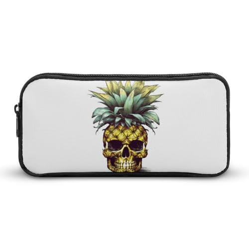HETVBNS Cooles Federmäppchen mit Totenkopf-Ananas-Motiv, große Kapazität, Reißverschluss-Tasche, langlebige Stiftebox, Organizer, tragbare kleine Kosmetiktasche für Büro, Reisen HETVBNS Cooles Federmäppchen mit Totenkopf-Ananas-Motiv, große Kapazität, Reißverschluss-Tasche, langlebige Stiftebox, Organizer, tragbare kleine Kosmetiktasche für Büro, Reisen von HETVBNS