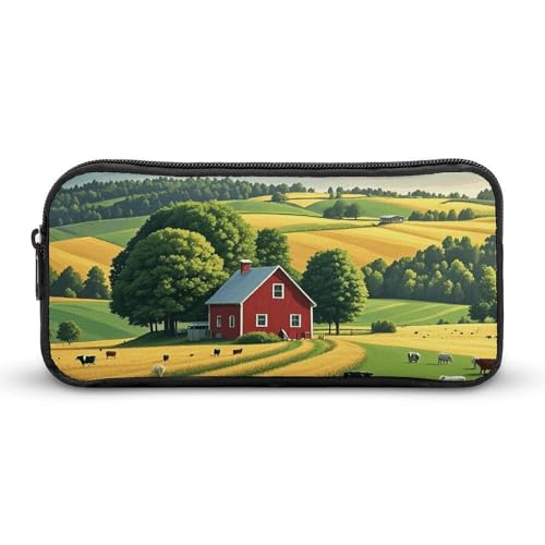 HETVBNS Country Farm Federmäppchen, große Kapazität, Reißverschluss, langlebige Stiftebox, Organizer, tragbare kleine Kosmetiktasche für Büro, Reisen HETVBNS Country Farm Federmäppchen, große Kapazität, Reißverschluss, langlebige Stiftebox, Organizer, tragbare kleine Kosmetiktasche für Büro, Reisen von HETVBNS