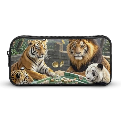 HETVBNS Divine Beasts Playing Mahjong Federmäppchen, große Kapazität, Reißverschluss, langlebige Stiftebox, Organizer, tragbare kleine Kosmetiktasche für Büro, Reisen HETVBNS Divine Beasts Playing Mahjong Federmäppchen, große Kapazität, Reißverschluss, langlebige Stiftebox, Organizer, tragbare kleine Kosmetiktasche für Büro, Reisen von HETVBNS