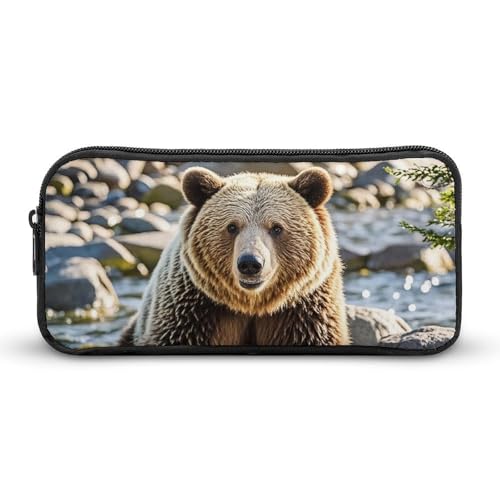 HETVBNS Encounter Federmäppchen mit Tierbärmotiv, großes Fassungsvermögen, Reißverschluss-Tasche, langlebige Stiftebox, Organizer, tragbare kleine Kosmetiktasche für Büro, Reisen HETVBNS Encounter Federmäppchen mit Tierbärmotiv, großes Fassungsvermögen, Reißverschluss-Tasche, langlebige Stiftebox, Organizer, tragbare kleine Kosmetiktasche für Büro, Reisen von HETVBNS