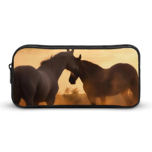 HETVBNS Federmäppchen, Motiv: Pferde in Love, große Kapazität, Reißverschluss, langlebig, Federmäppchen, Organizer, tragbare kleine Kosmetiktasche für Büro, Reisen HETVBNS Federmäppchen, Motiv: Pferde in Love, große Kapazität, Reißverschluss, langlebig, Federmäppchen, Organizer, tragbare kleine Kosmetiktasche für Büro, Reisen von HETVBNS