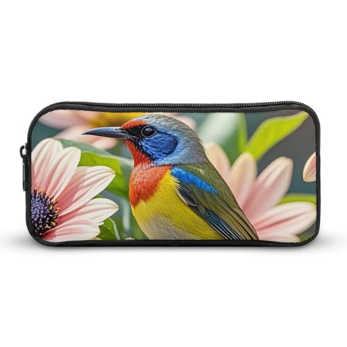 HETVBNS Federmäppchen mit Blumen und Vögeln, großes Fassungsvermögen, Reißverschluss-Tasche, langlebige Stiftebox, Organizer, tragbare kleine Kosmetiktasche für Büro, Reisen HETVBNS Federmäppchen mit Blumen und Vögeln, großes Fassungsvermögen, Reißverschluss-Tasche, langlebige Stiftebox, Organizer, tragbare kleine Kosmetiktasche für Büro, Reisen von HETVBNS