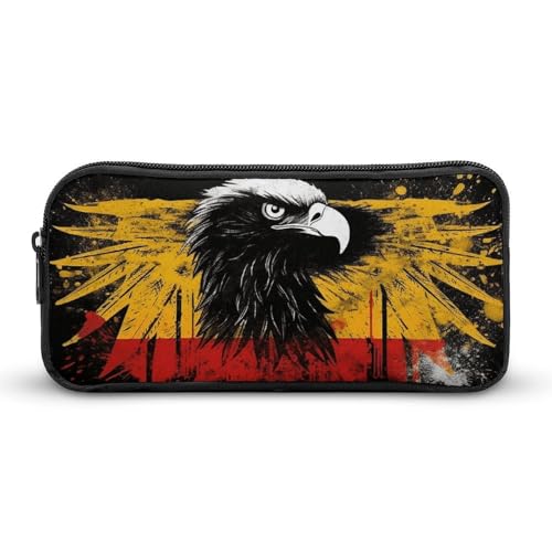 HETVBNS Federmäppchen mit Deutschland-Flagge, Adler, großes Fassungsvermögen, Reißverschluss-Tasche, langlebige Stiftebox, Organizer, tragbare kleine Kosmetiktasche für Büro, Reisen HETVBNS Federmäppchen mit Deutschland-Flagge, Adler, großes Fassungsvermögen, Reißverschluss-Tasche, langlebige Stiftebox, Organizer, tragbare kleine Kosmetiktasche für Büro, Reisen von HETVBNS