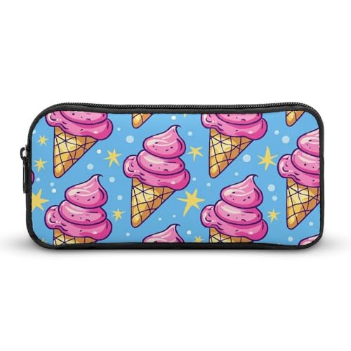 HETVBNS Federmäppchen mit Eistütenmuster, großes Fassungsvermögen, Reißverschluss-Tasche, langlebige Stiftebox, Organizer, tragbare kleine Kosmetiktasche für Büro, Reisen HETVBNS Federmäppchen mit Eistütenmuster, großes Fassungsvermögen, Reißverschluss-Tasche, langlebige Stiftebox, Organizer, tragbare kleine Kosmetiktasche für Büro, Reisen von HETVBNS