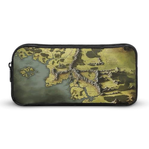 HETVBNS Federmäppchen mit Karte von Mittelerde, großes Fassungsvermögen, langlebig, Federmäppchen, Organizer, tragbare kleine Kosmetiktasche für Büro, Reisen HETVBNS Federmäppchen mit Karte von Mittelerde, großes Fassungsvermögen, langlebig, Federmäppchen, Organizer, tragbare kleine Kosmetiktasche für Büro, Reisen von HETVBNS