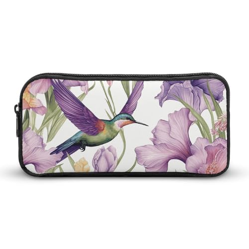 HETVBNS Federmäppchen mit Kolibris, Schwertlilien, große Kapazität, Reißverschluss, langlebig, Organizer, tragbare kleine Kosmetiktasche für Büro, Reisen HETVBNS Federmäppchen mit Kolibris, Schwertlilien, große Kapazität, Reißverschluss, langlebig, Organizer, tragbare kleine Kosmetiktasche für Büro, Reisen von HETVBNS