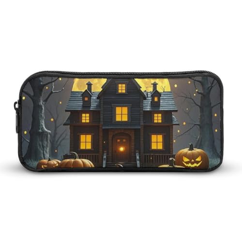 HETVBNS Federmäppchen mit Reißverschluss für Halloween, langlebig, tragbar, kleine Kosmetiktasche für Büro, Reisen von HETVBNS