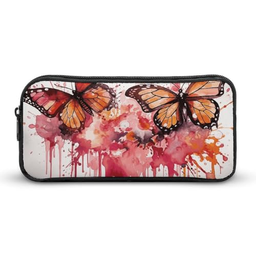 HETVBNS Federmäppchen mit Schmetterlingsmotiv, Aquarell-Federmäppchen, großes Fassungsvermögen, langlebig, Federmäppchen, Organizer, tragbare kleine Kosmetiktasche für Büro, Reisen HETVBNS Federmäppchen mit Schmetterlingsmotiv, Aquarell-Federmäppchen, großes Fassungsvermögen, langlebig, Federmäppchen, Organizer, tragbare kleine Kosmetiktasche für Büro, Reisen von HETVBNS